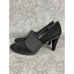 Stuart Weitzman Shoes Womens Size 9.5 Black Suede‎ Elastic Pumps Platform 2509